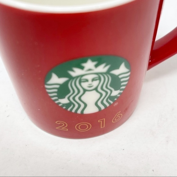 STARBUCKS Demitasse Espresso Mini Mug Coffee Cup 3 fl oz. SOLID RED 2016 - Picture 2 of 5